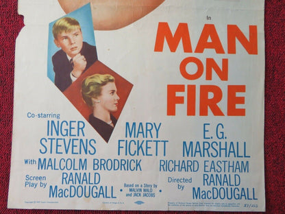 MAN ON FIRE US INSERT (14"x 36") POSTER BING CROSBY INGER STEVENS 1957 Movie posters