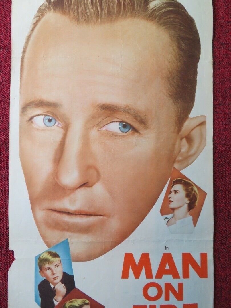 MAN ON FIRE US INSERT (14"x 36") POSTER BING CROSBY INGER STEVENS 1957 Movie posters