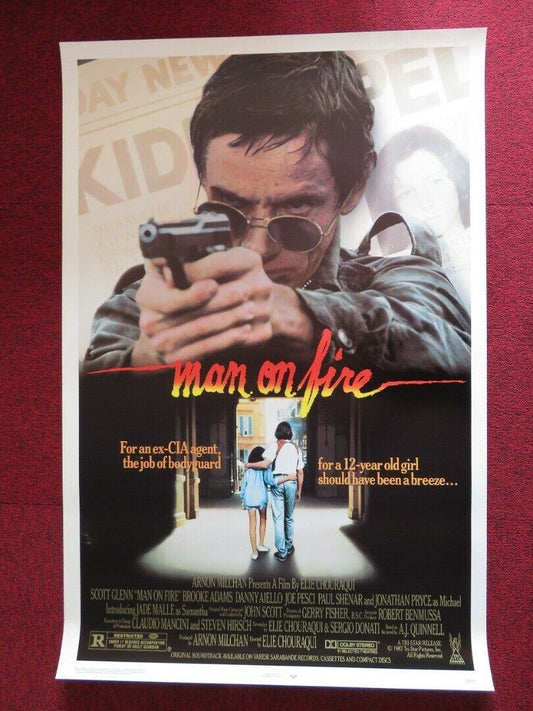 MAN ON FIRE US ONE SHEET ROLLED POSTER SCOTT GLENN BROOKE ADAMS 1987 Movie posters