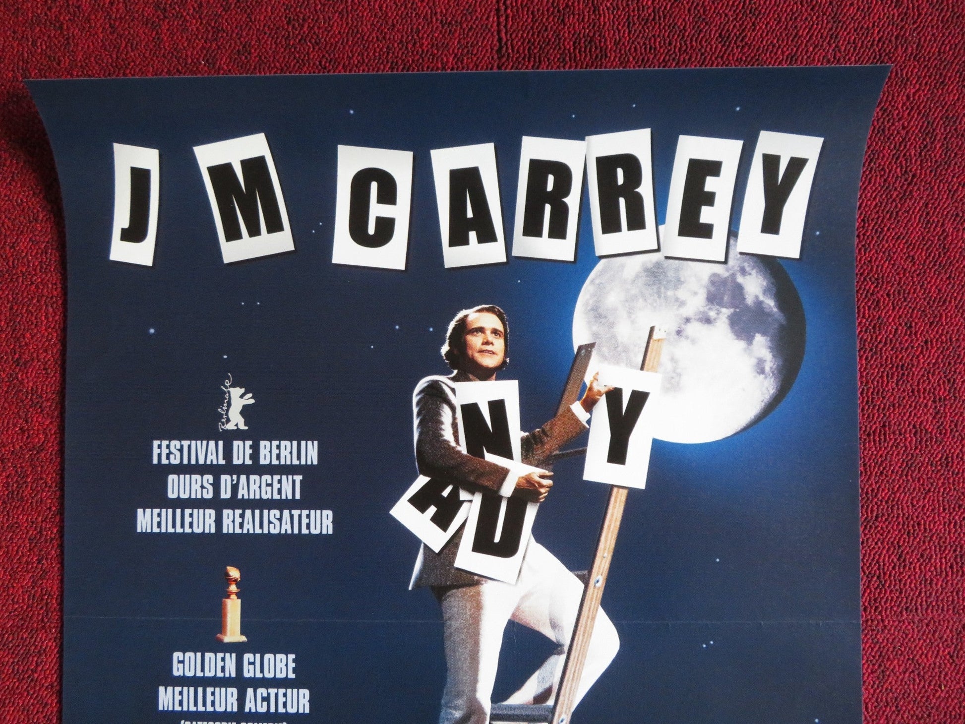 MAN ON THE MOON FRENCH (15.5" x 21") POSTER JIM CAREY DANNY DEVITO 1991 Rendezvous Cinema Movie posters