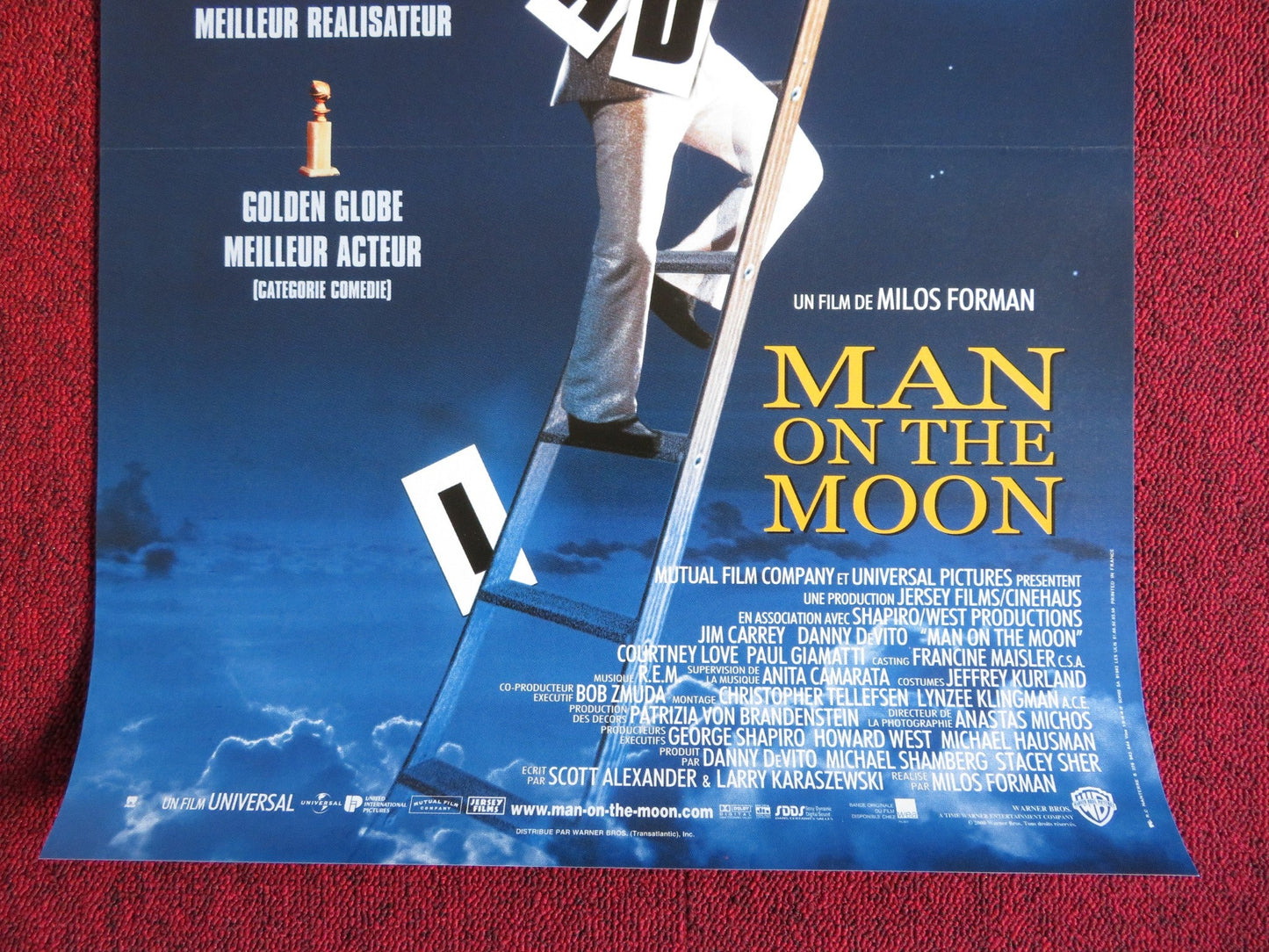 MAN ON THE MOON FRENCH (15.5" x 21") POSTER JIM CAREY DANNY DEVITO 1991 Rendezvous Cinema Movie posters