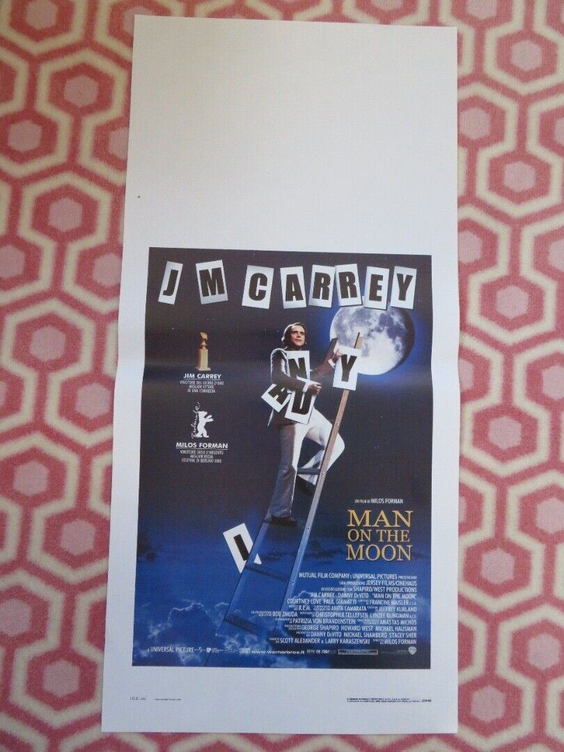 MAN ON THE MOON ITALIAN LOCANDINA (27.5"x13") POSTER JIM CARREY 2000 Movie posters