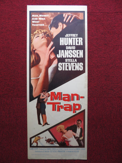 MAN - TRAP US INSERT (14"x 36") POSTER JEFFEREY HUNTER DAVID JANSSEN 1961 Rendezvous Cinema Movie posters