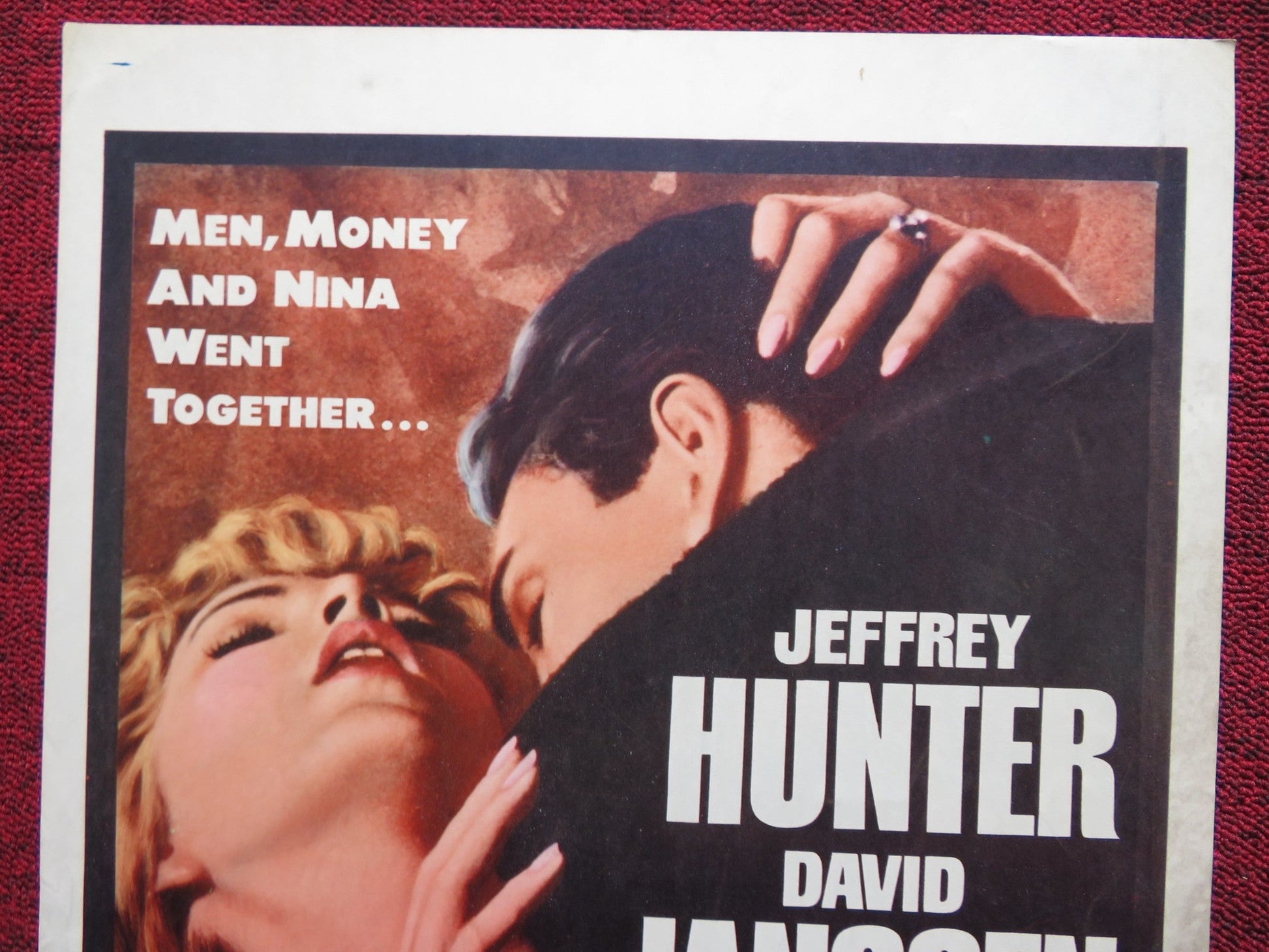 MAN - TRAP US INSERT (14"x 36") POSTER JEFFEREY HUNTER DAVID JANSSEN 1961 Rendezvous Cinema Movie posters