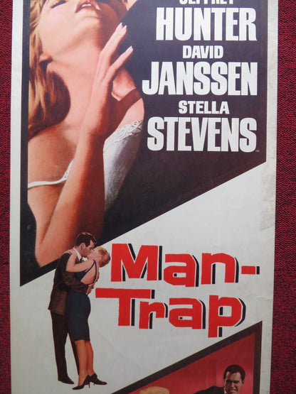 MAN - TRAP US INSERT (14"x 36") POSTER JEFFEREY HUNTER DAVID JANSSEN 1961 Rendezvous Cinema Movie posters