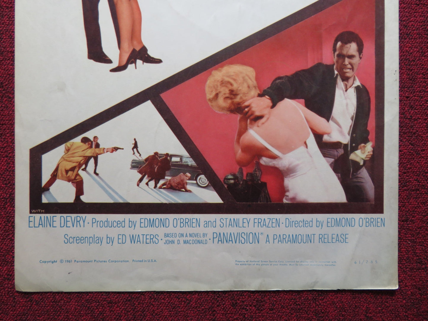 MAN - TRAP US INSERT (14"x 36") POSTER JEFFEREY HUNTER DAVID JANSSEN 1961 Rendezvous Cinema Movie posters