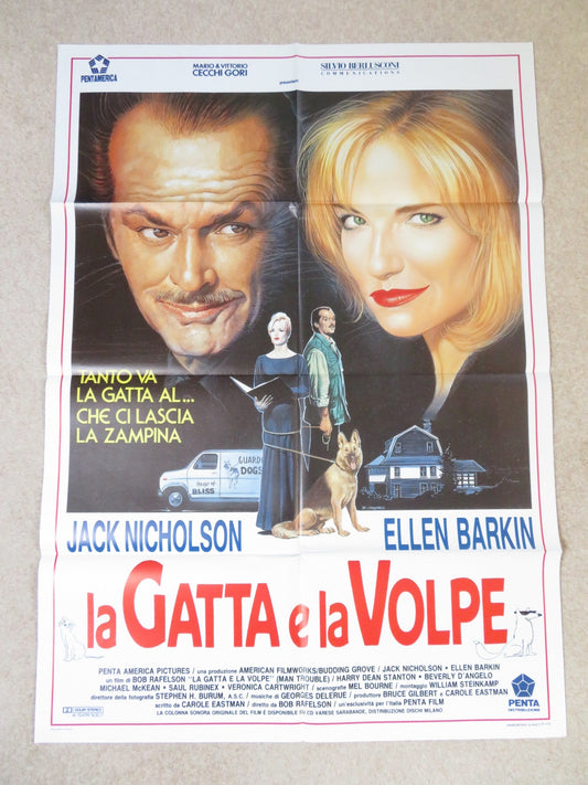 MAN TROUBLE ITALIAN 2 FOGLIO POSTER JACK NICHOLSON ELLEN BARKIN 1992 Rendezvous Cinema Movie posters