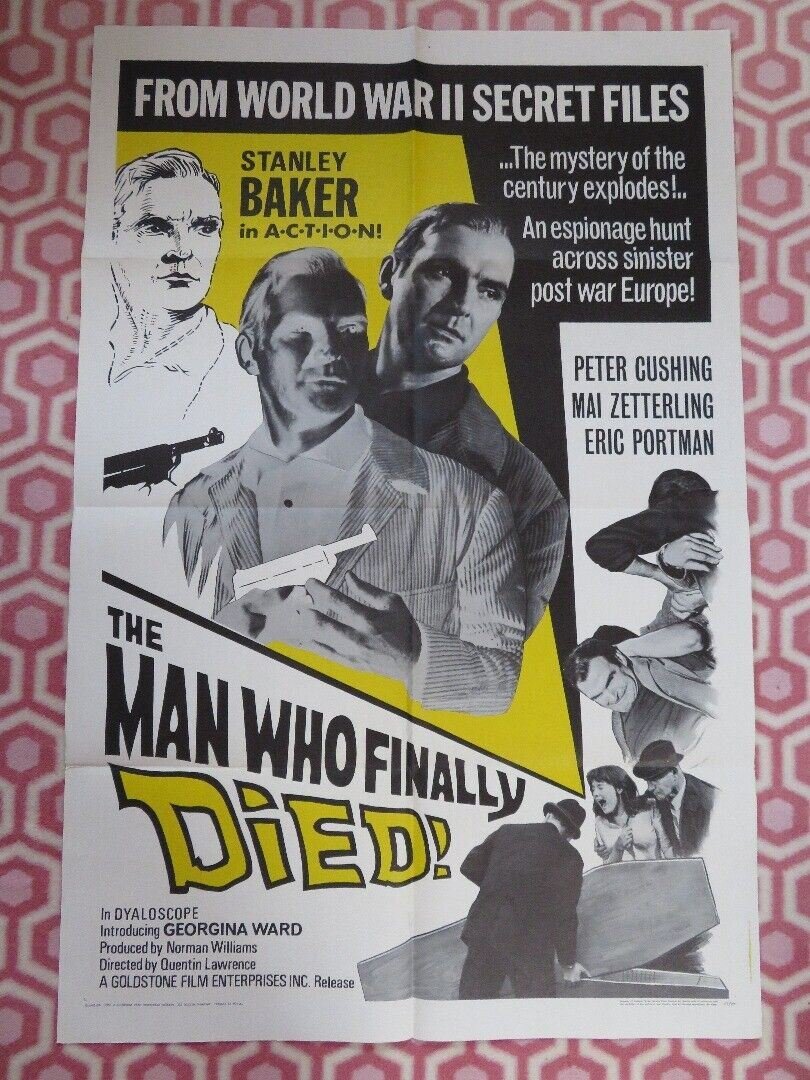 MAN WHO FINALLY DIED FOLDED US ONE SHEET POSTER GEORGINA WARD STANLEY BAKER 1967 - Rendezvous Cinema