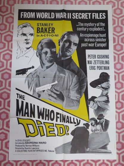 MAN WHO FINALLY DIED FOLDED US ONE SHEET POSTER GEORGINA WARD STANLEY BAKER 1967 - Rendezvous Cinema