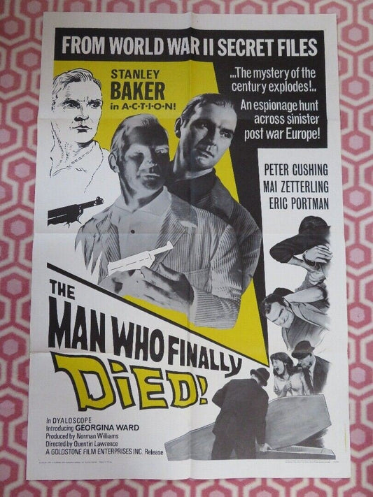 MAN WHO FINALLY DIED FOLDED US ONE SHEET POSTER GEORGINA WARD STANLEY BAKER 1967 - Rendezvous Cinema