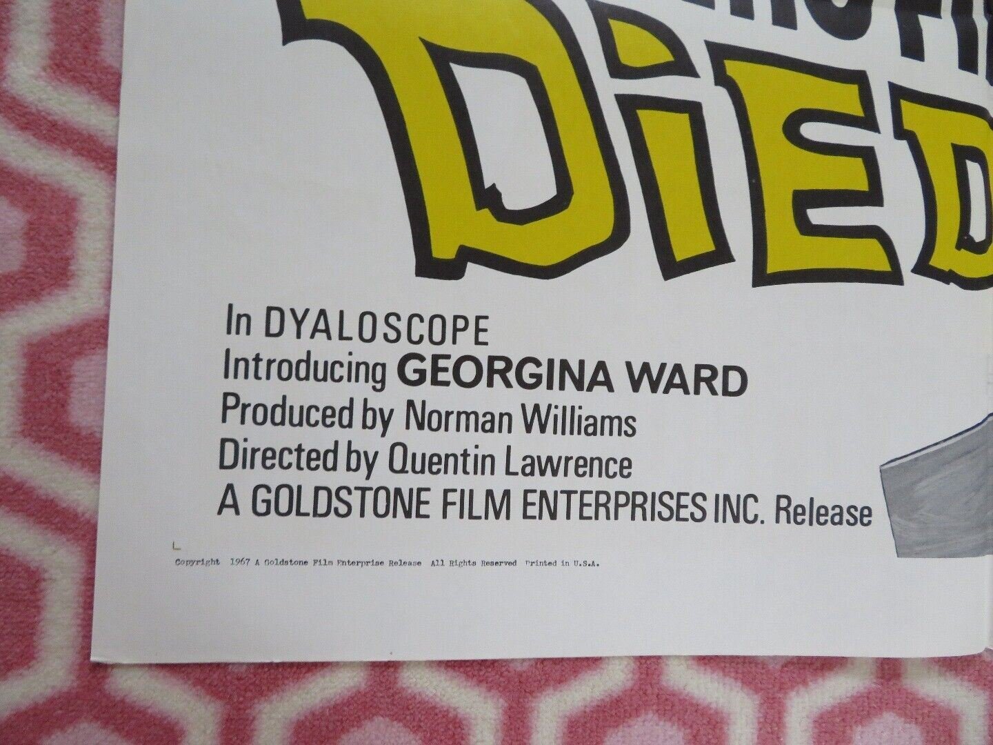 MAN WHO FINALLY DIED FOLDED US ONE SHEET POSTER GEORGINA WARD STANLEY BAKER 1967 - Rendezvous Cinema