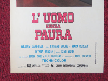 MAN WITHOUT A STAR ITALIAN LOCANDINA POSTER KIRK DOUGLAS JEANNE CRAIN 1955 Rendezvous Cinema Movie posters