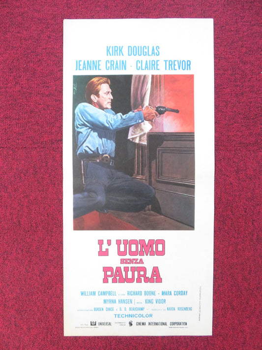 MAN WITHOUT A STAR ITALIAN LOCANDINA POSTER KIRK DOUGLAS JEANNE CRAIN 1955 Rendezvous Cinema Movie posters