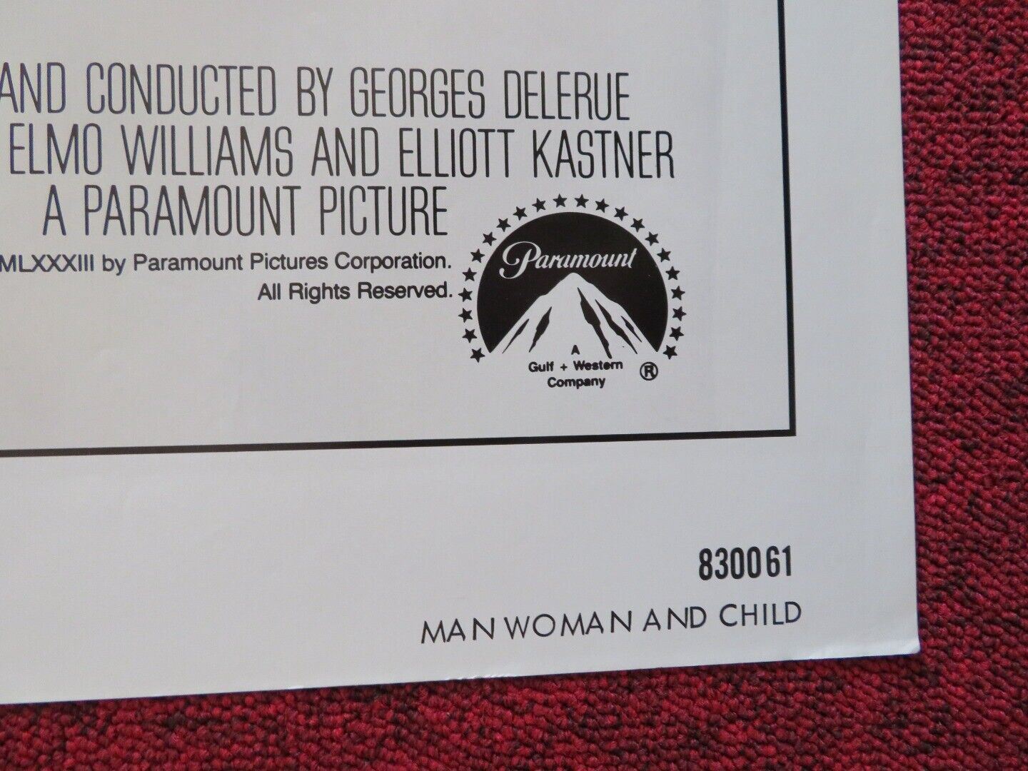 MAN, WOMAN AND CHILD FOLDED US ONE SHEET POSTER BLYTHE DANNER MARTIN SHEEN 1983 Movie posters