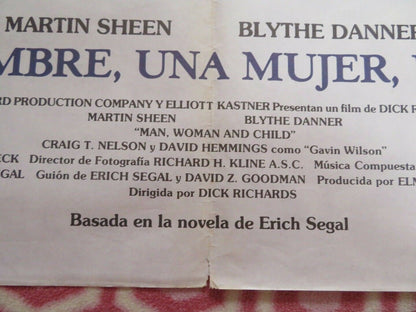 Man, Woman and Child SPANISH (39"X 27.5") ROLLED POSTER MARTIN SHEEN 1983 Movie posters