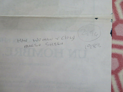 Man, Woman and Child SPANISH (39"X 27.5") ROLLED POSTER MARTIN SHEEN 1983 Movie posters