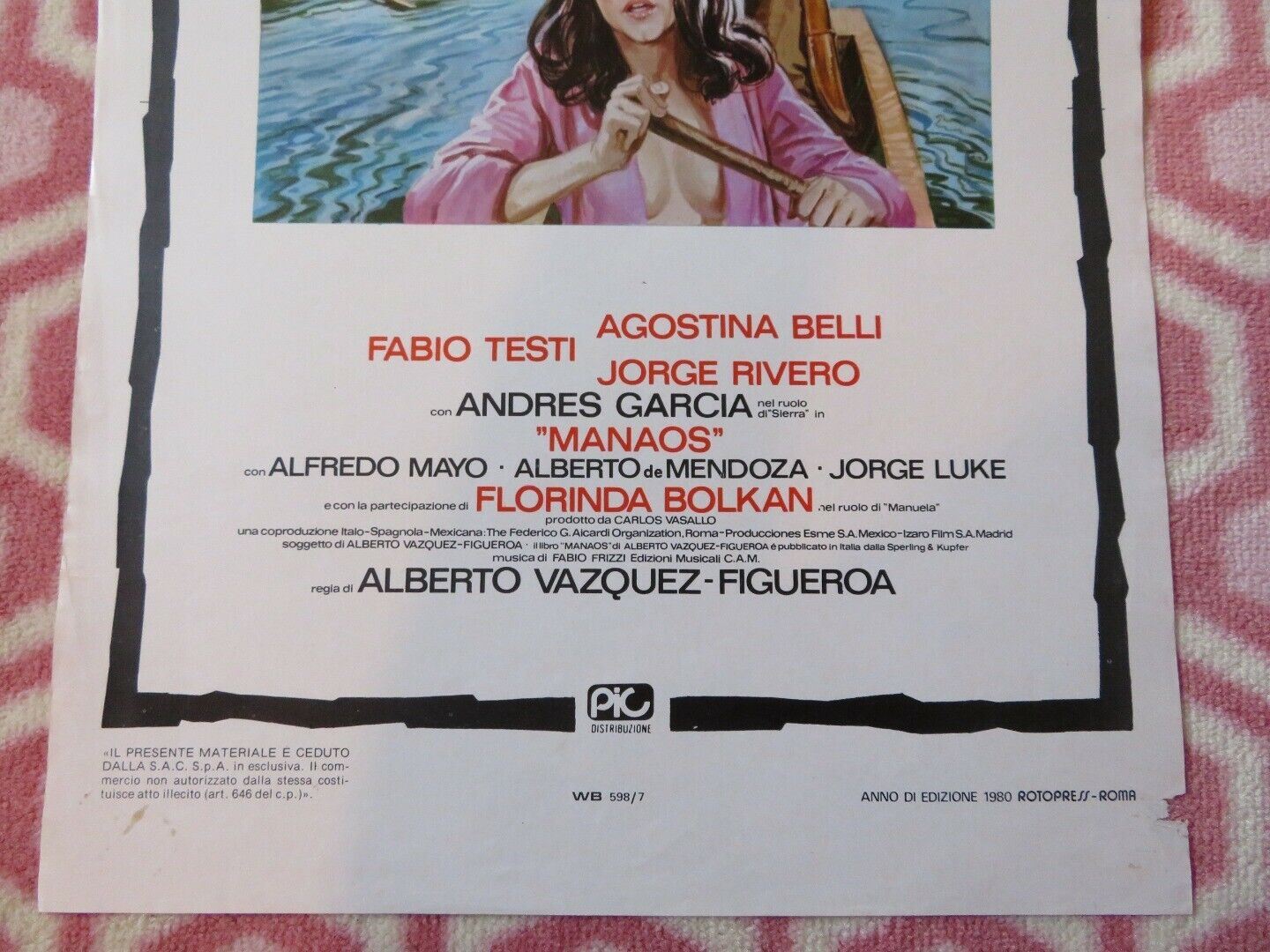 MANAOS ITALIAN LOCANDINA (27.5"x13") POSTER FABIO TESTI AGOSTINA BELLI 1980 Movie posters