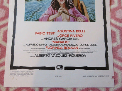 MANAOS ITALIAN LOCANDINA (27.5"x13") POSTER FABIO TESTI AGOSTINA BELLI 1980 Movie posters