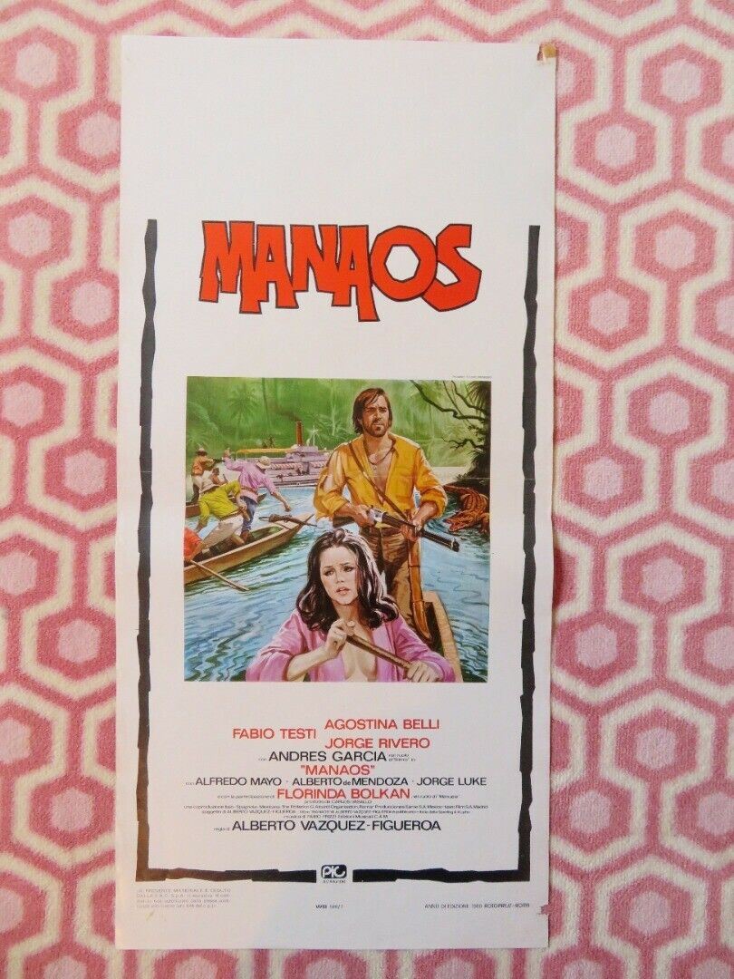 MANAOS ITALIAN LOCANDINA (27.5"x13") POSTER FABIO TESTI AGOSTINA BELLI 1980 Movie posters