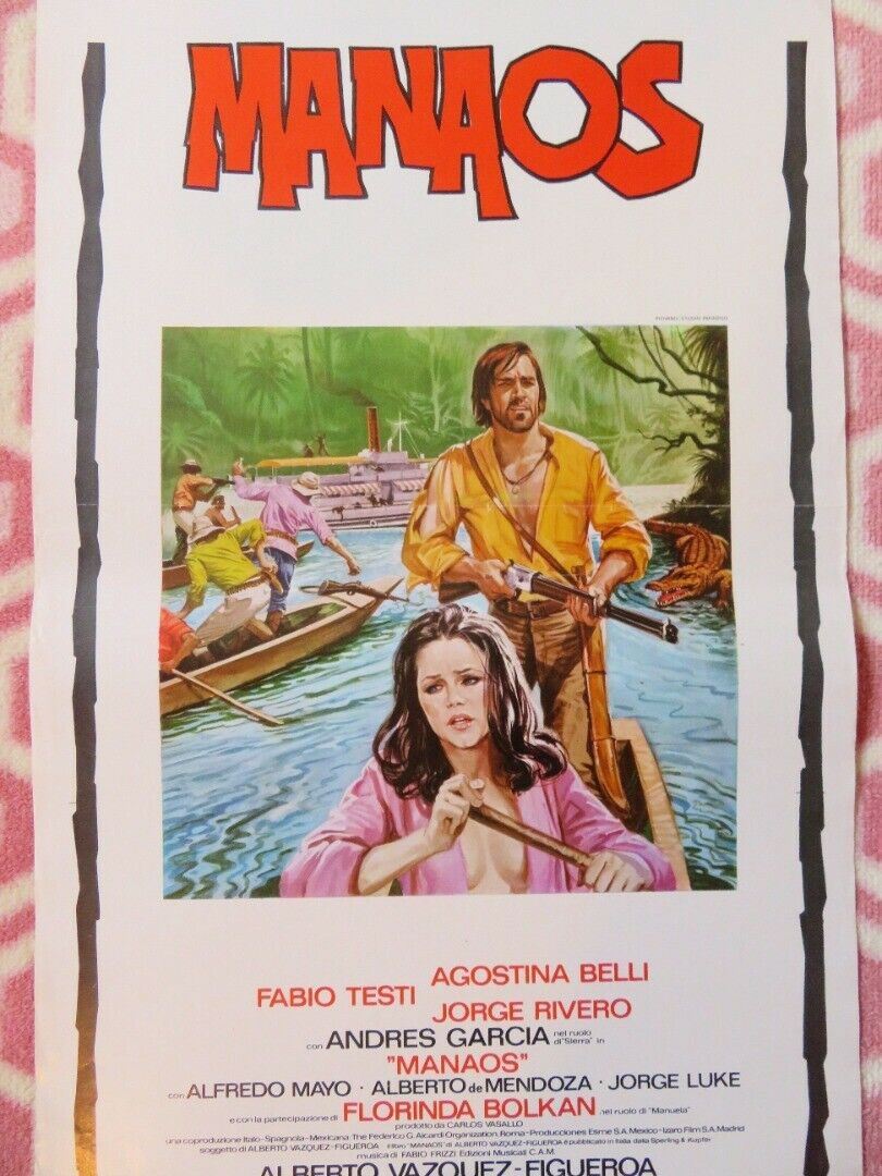 MANAOS ITALIAN LOCANDINA (27.5"x13") POSTER FABIO TESTI AGOSTINA BELLI 1980 Movie posters