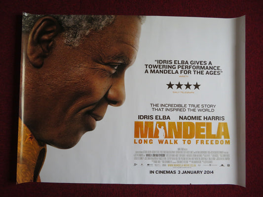 MANDELA: LONG WALK TO FREEDOM UK QUAD (30"x 40") ROLLED POSTER IDRIS ELBA 2013 Rendezvous Cinema Movie posters