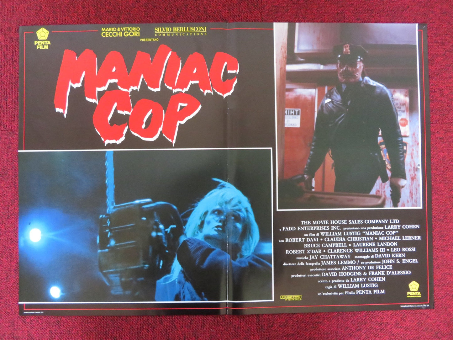 MANIAC COP - A ITALIAN FOTOBUSTA POSTER BRUCE CAMPBELL ROBERT Z'DAR ATKINS 1988 Rendezvous Cinema Movie posters