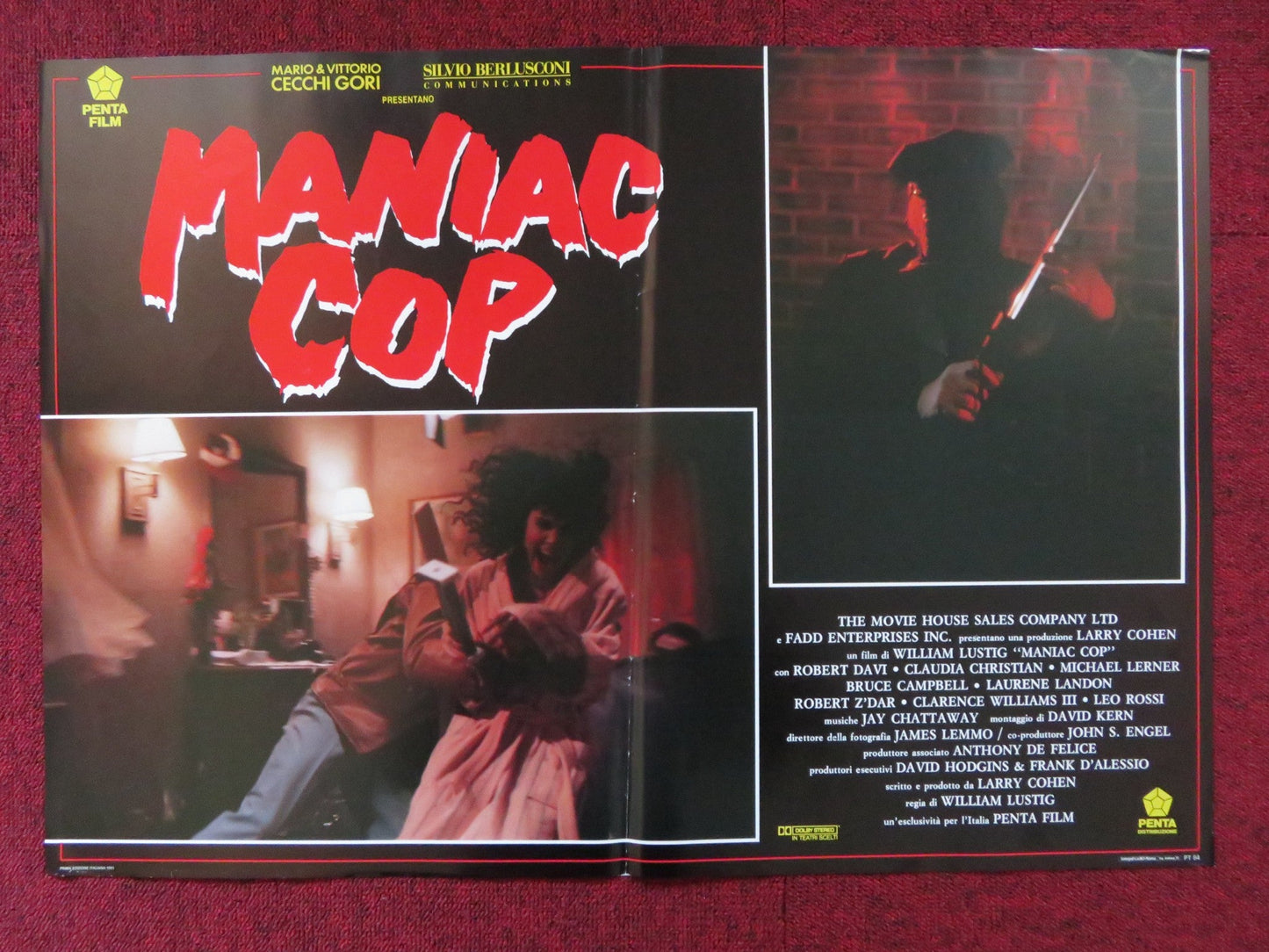 MANIAC COP - B ITALIAN FOTOBUSTA POSTER BRUCE CAMPBELL ROBERT Z'DAR ATKINS 1988 Rendezvous Cinema Movie posters