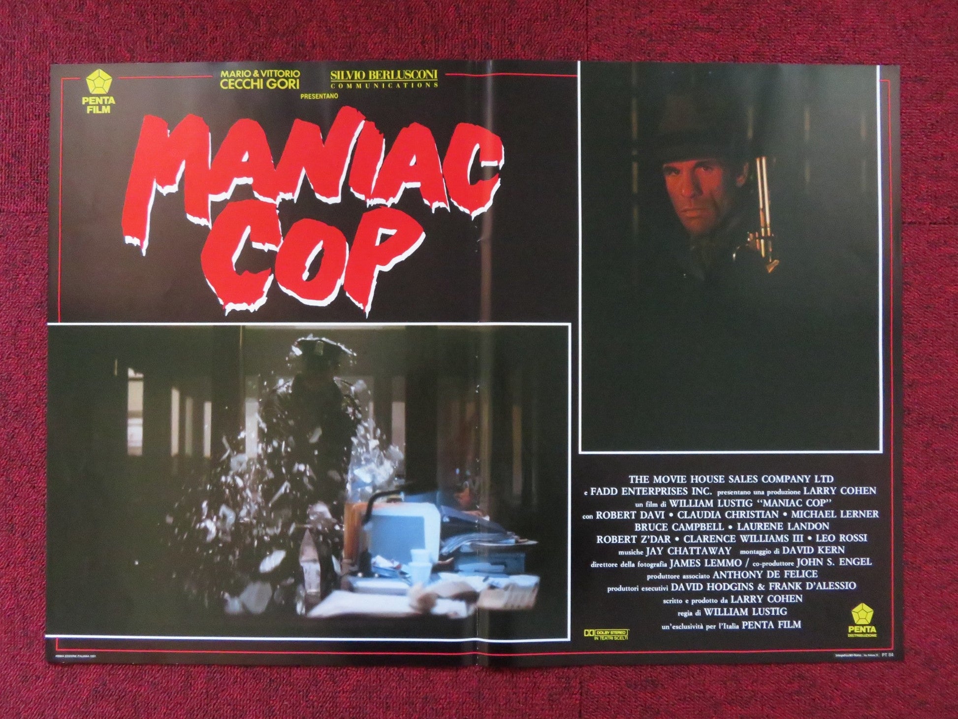 MANIAC COP - C ITALIAN FOTOBUSTA POSTER BRUCE CAMPBELL ROBERT Z'DAR ATKINS 1988 Rendezvous Cinema Movie posters