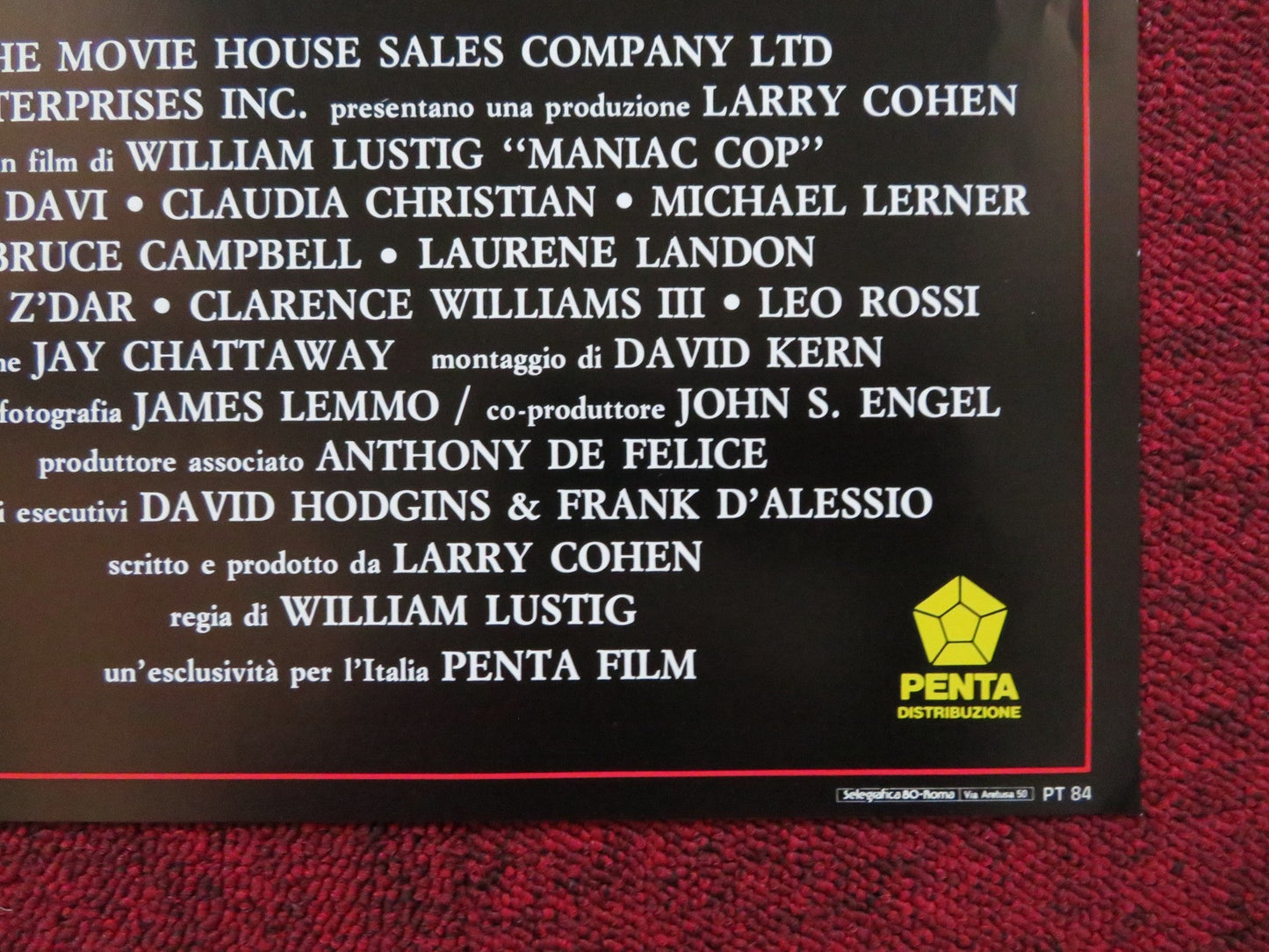 MANIAC COP - F ITALIAN FOTOBUSTA POSTER BRUCE CAMPBELL ROBERT Z'DAR ATKINS 1988 Rendezvous Cinema Movie posters