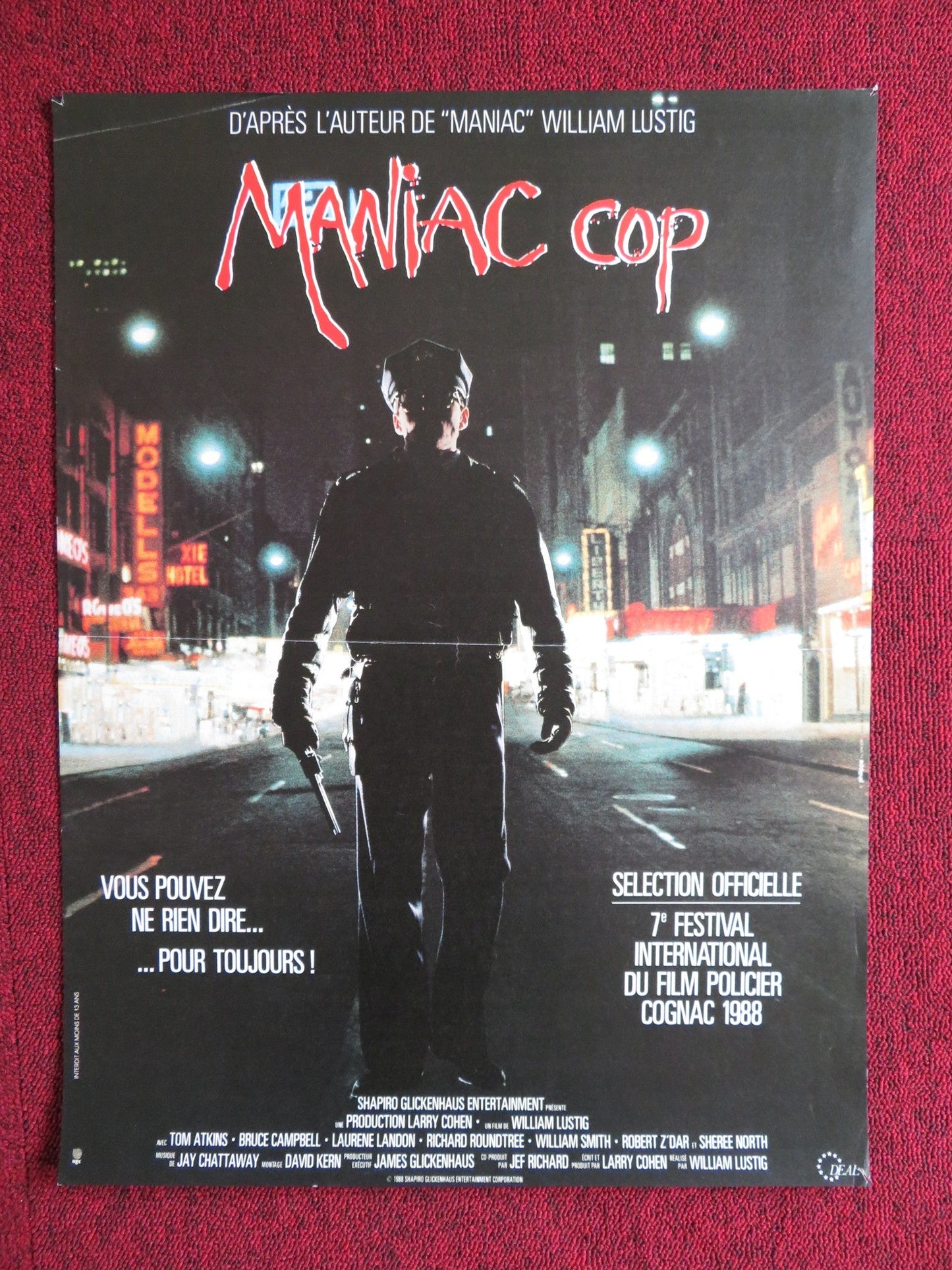 MANIAC COP FRENCH POSTER BRUCE CAMPBELL ROBERT Z'DAR 1988 Rendezvous Cinema Movie posters