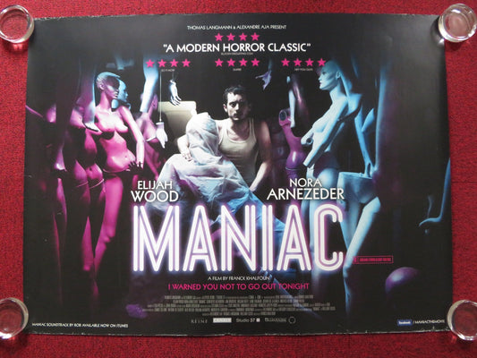 MANIAC UK QUAD (30"x 40") ROLLED POSTER ELIJAH WOOD NORA ARNEZEDER 2012 Rendezvous Cinema Movie posters
