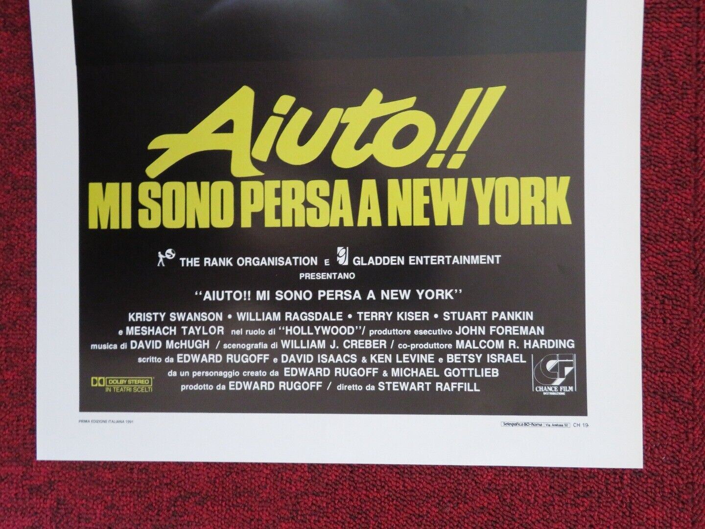 MANNEQUIN 2: ON THE MOVE ITALIAN LOCANDINA (27.5"x13") POSTER KIRSTY SWANSON '91 Movie posters