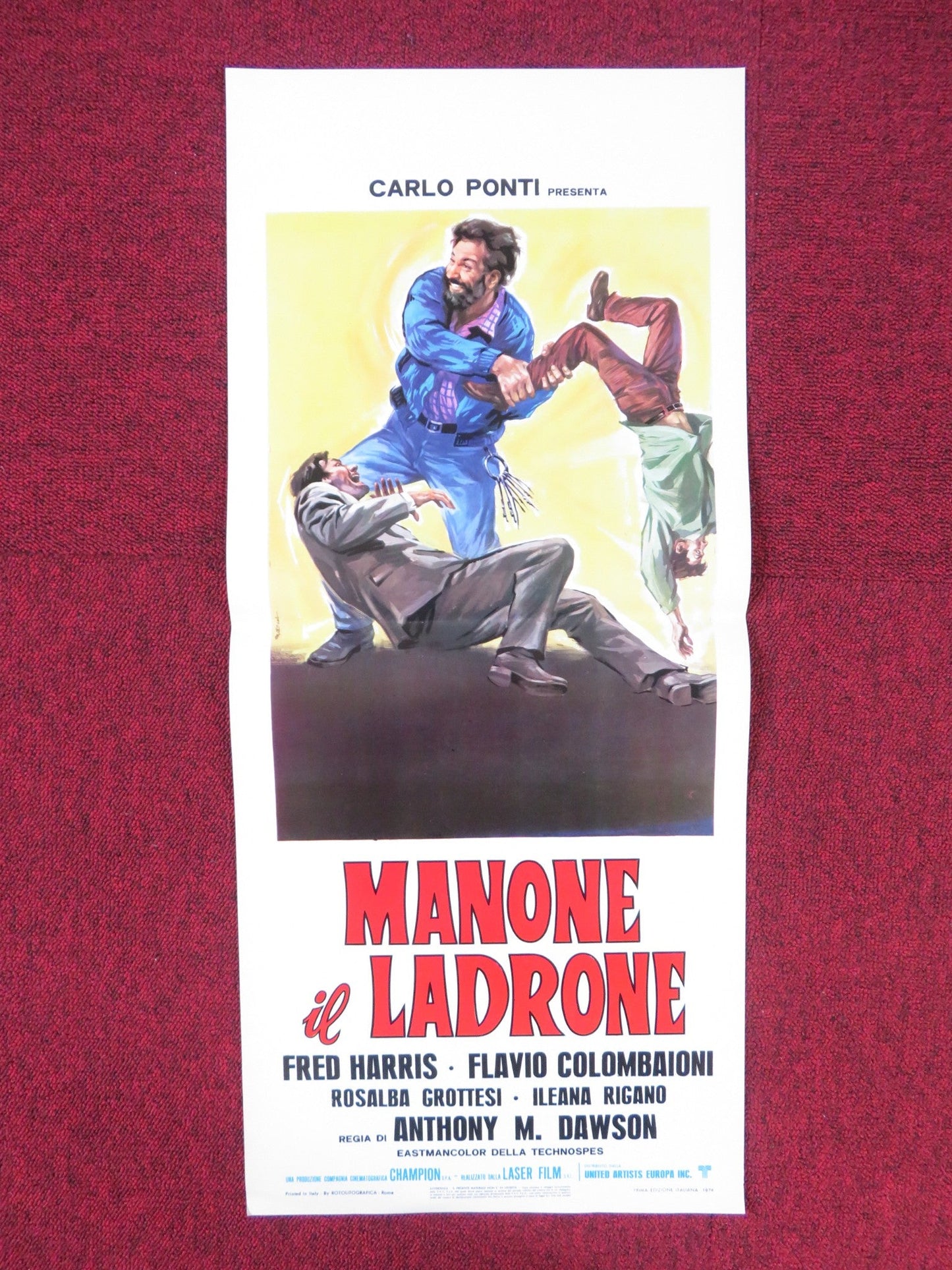 MANONE IL LADRONE ITALIAN LOCANDINA POSTER FERNANDO BILBAO F. COLOMBAIONI 1974 Rendezvous Cinema Movie posters