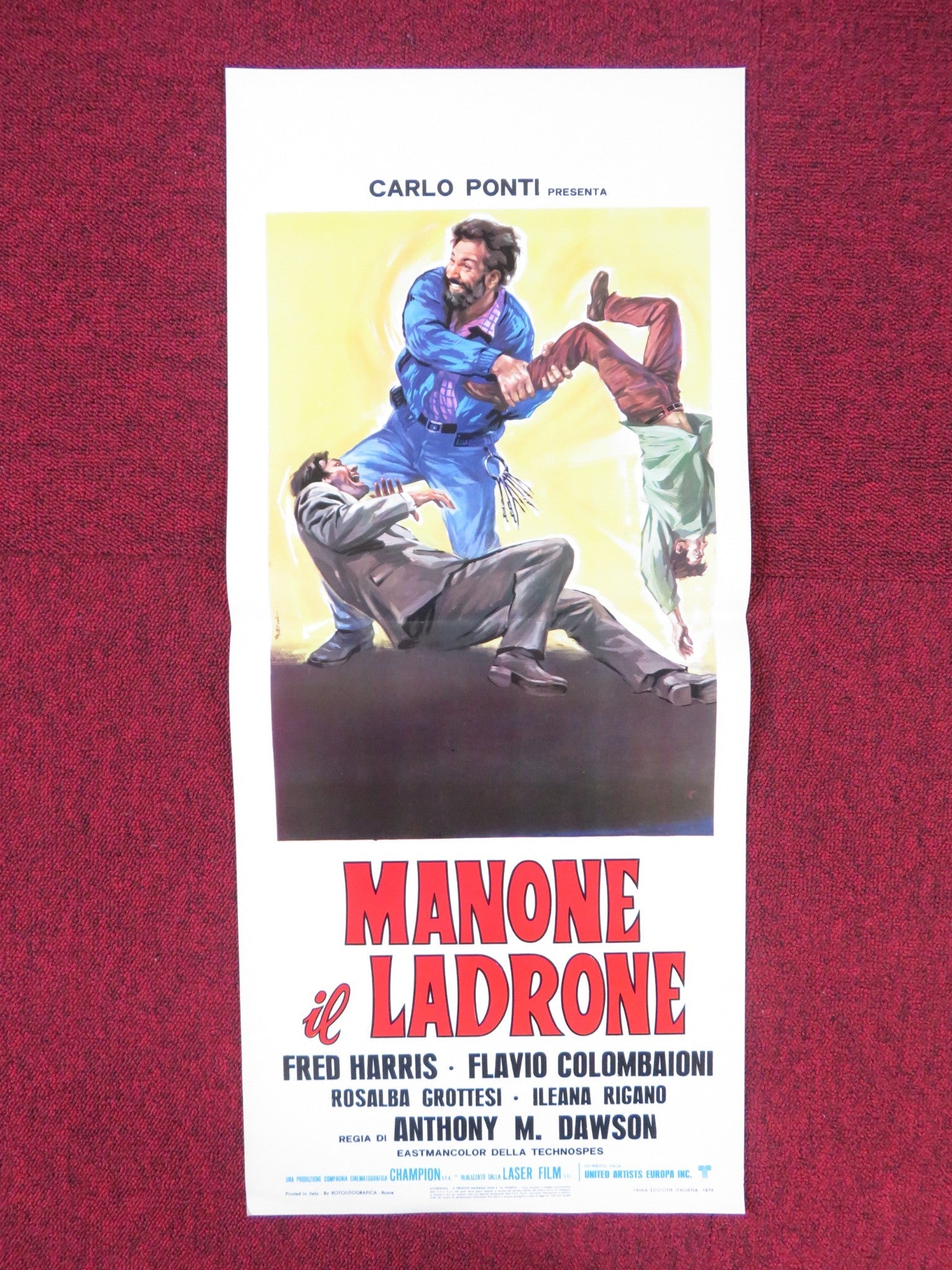 MANONE IL LADRONE ITALIAN LOCANDINA POSTER FERNANDO BILBAO F. COLOMBAIONI 1974 Rendezvous Cinema Movie posters