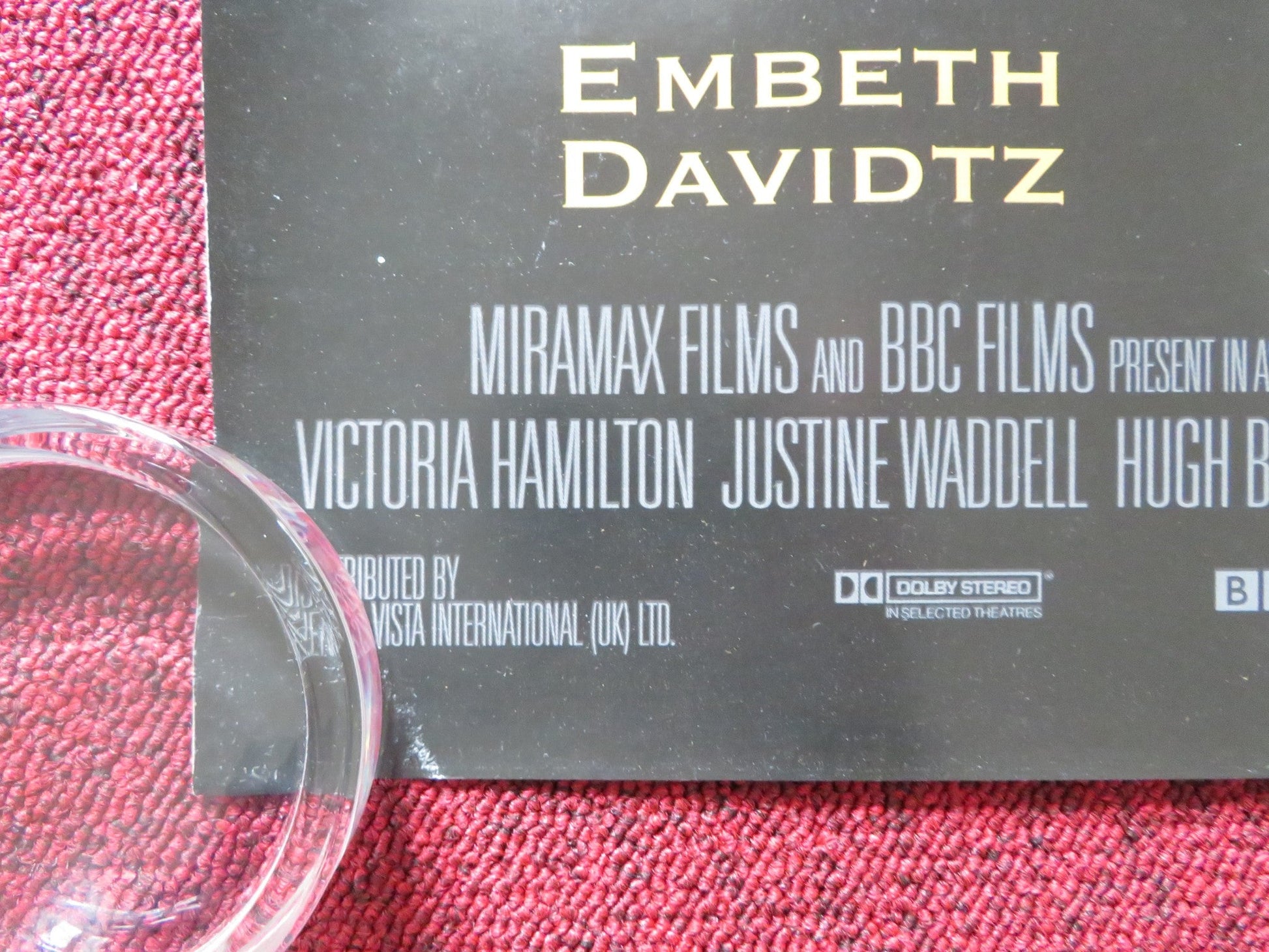 MANSFIELD PARK UK QUAD (30"x 40") ROLLED POSTER FRANCES O'CONNOR H. PINTER 1999 Rendezvous Cinema Movie posters