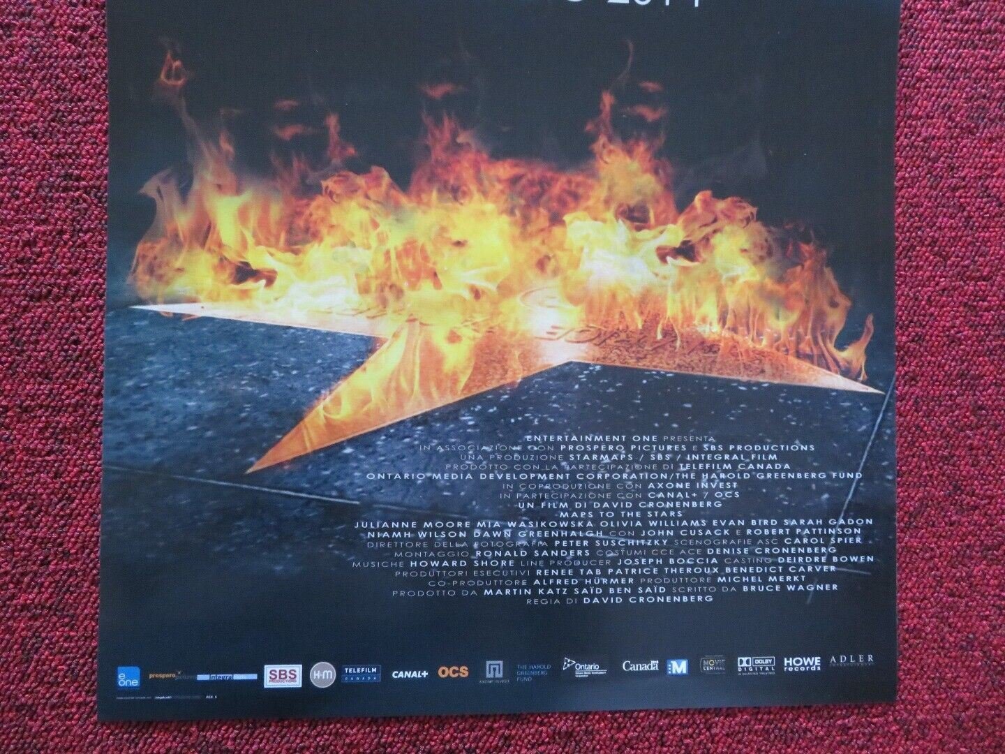 MAPS TO THE STARS ITALIAN LOCANDINA (27"x12.5") POSTER JULIANNE MOORE 2014 Movie posters