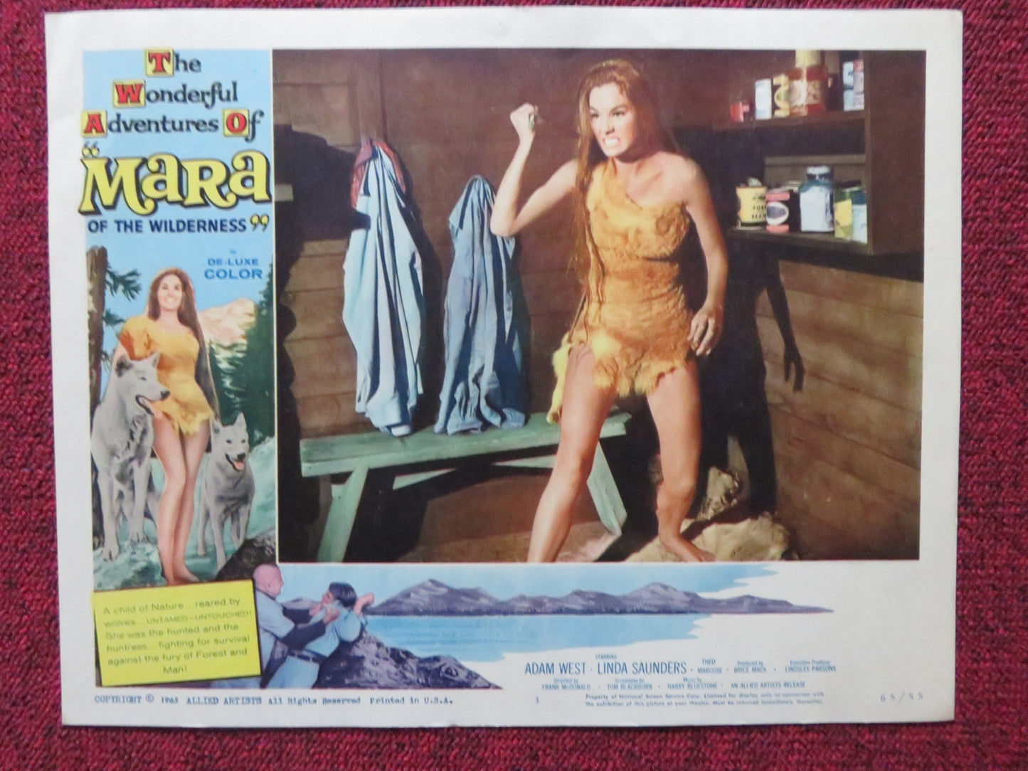 MARA OF THE WILDERNESS US LOBBY CARD SET LORI SAUNDERS ADAM WEST 1965 Rendezvous Cinema Movie posters