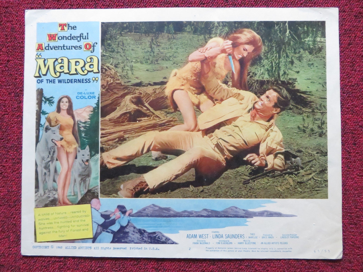 MARA OF THE WILDERNESS US LOBBY CARD SET LORI SAUNDERS ADAM WEST 1965 Rendezvous Cinema Movie posters