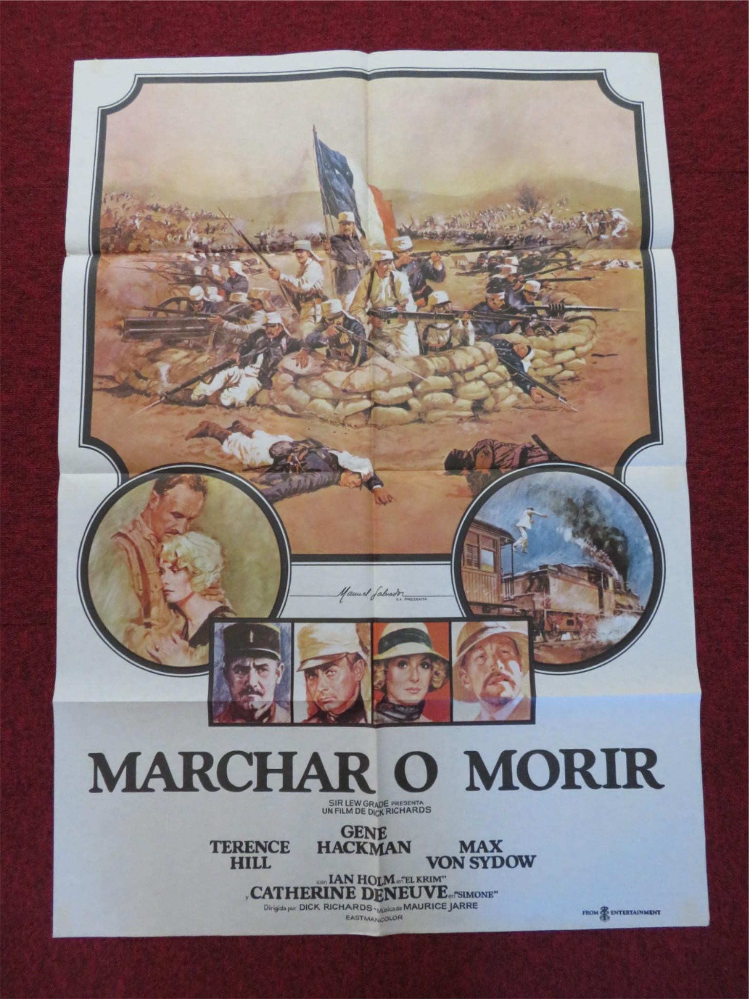 MARCH OR DIE FOLDED SPANISH POSTER GENE HACKMAN TERENCE HILL 1977 Rendezvous Cinema Movie posters