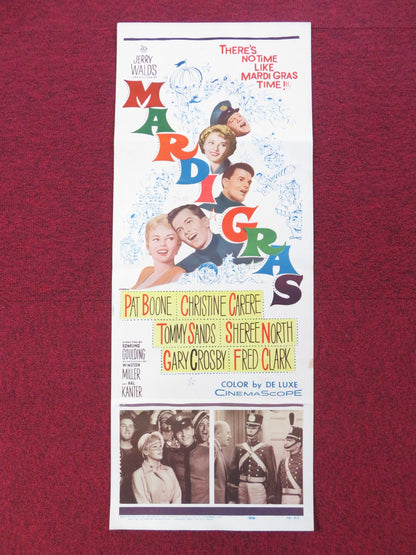 MARDI GRAS US INSERT (14"x 36") POSTER PAT BOONE CHRISTINE CARPERE 1958 Rendezvous Cinema Movie posters
