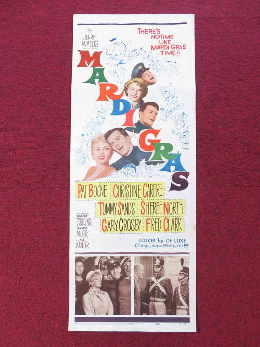 MARDI GRAS US INSERT (14"x 36") POSTER PAT BOONE CHRISTINE CARPERE 1958 Rendezvous Cinema Movie posters