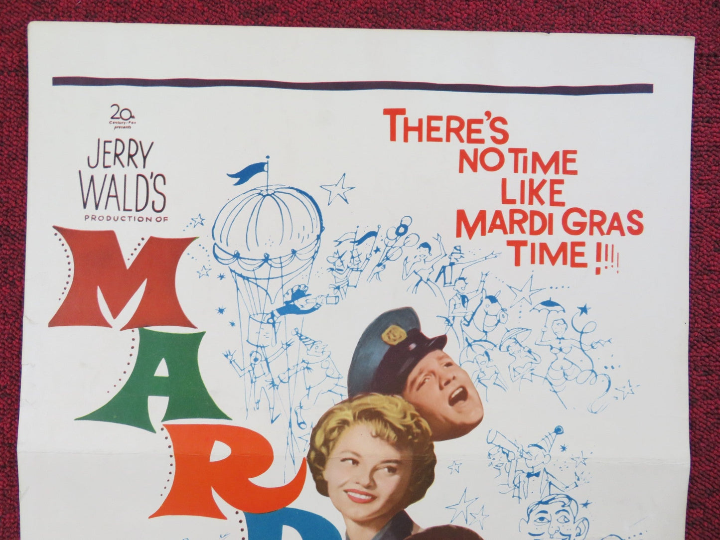 MARDI GRAS US INSERT (14"x 36") POSTER PAT BOONE CHRISTINE CARPERE 1958 Rendezvous Cinema Movie posters