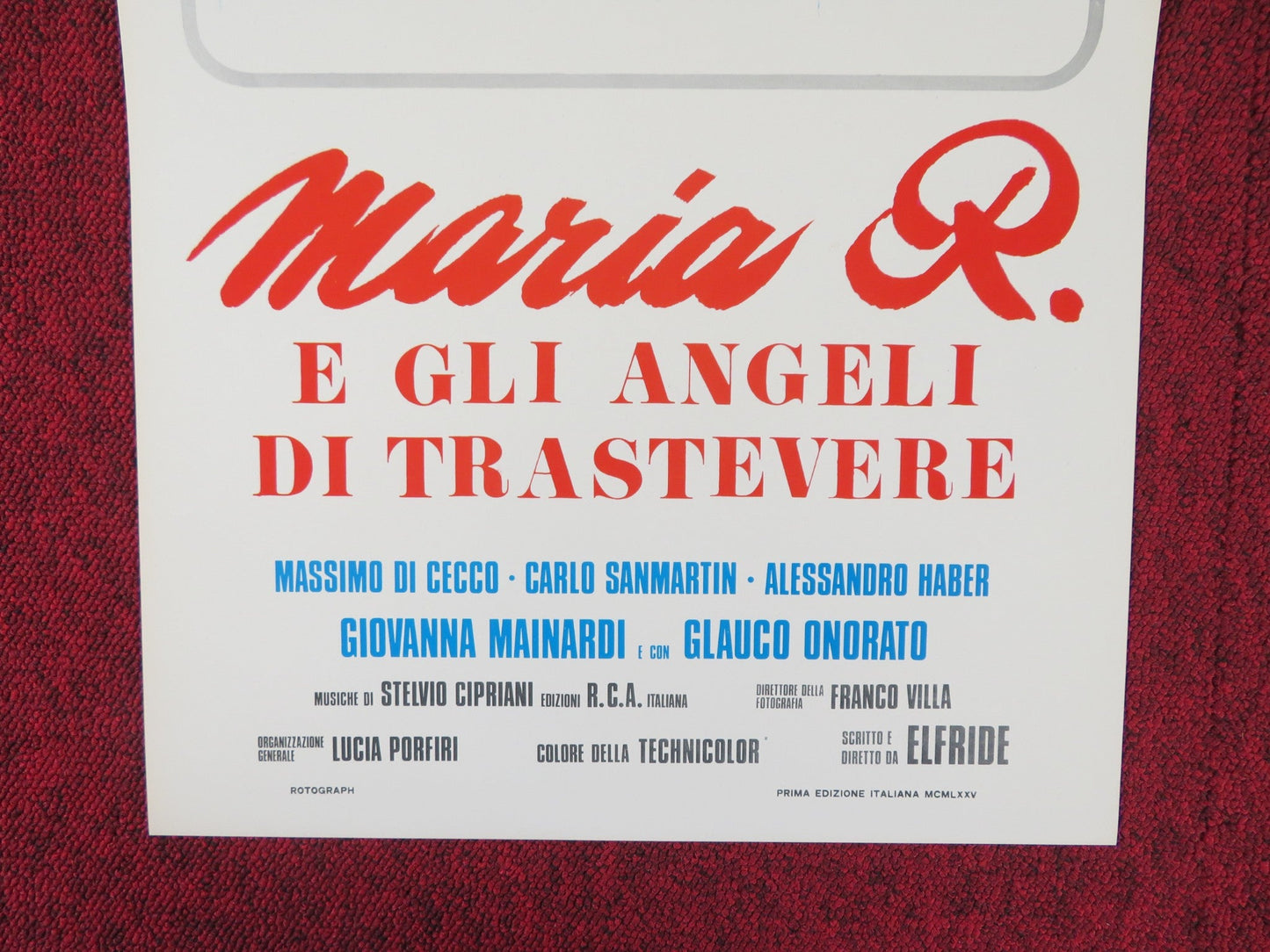 MARIA R. E GLI ANGELI DI TRASTEVERE ITALIAN LOCANDINA POSTER BARBARA BETTI 1975 Rendezvous Cinema Movie posters