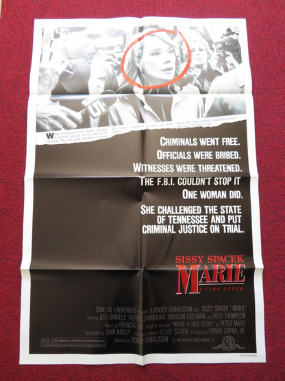 MARIE FOLDED US ONE SHEET POSTER SISSY SPACEK JEFF DANIELS 1985 Rendezvous Cinema Movie posters