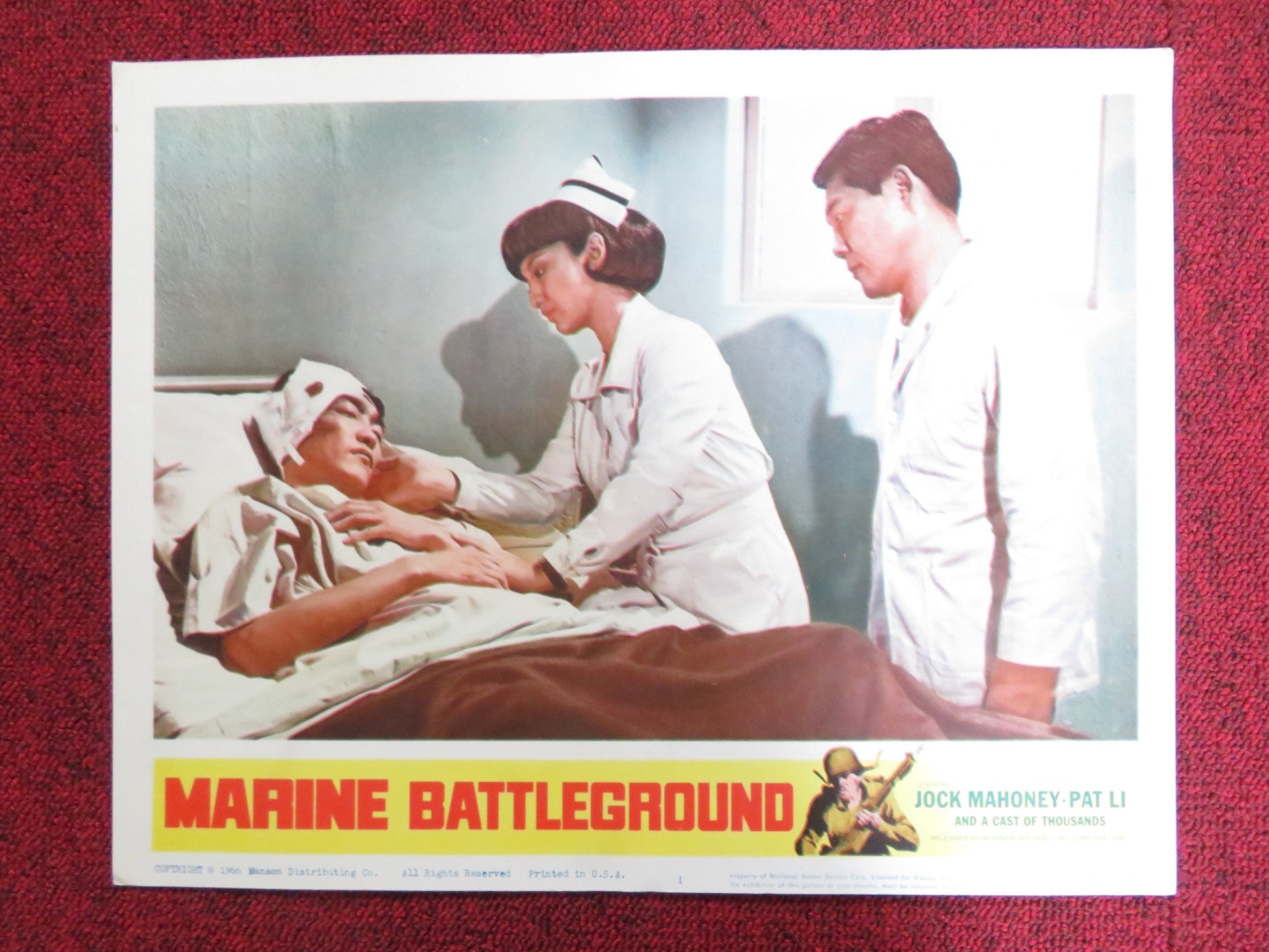 MARINE BATTLEGROUND US LOBBY CARD FULL SET JOCK MAHONEY PAT LI 1966 Rendezvous Cinema Movie posters