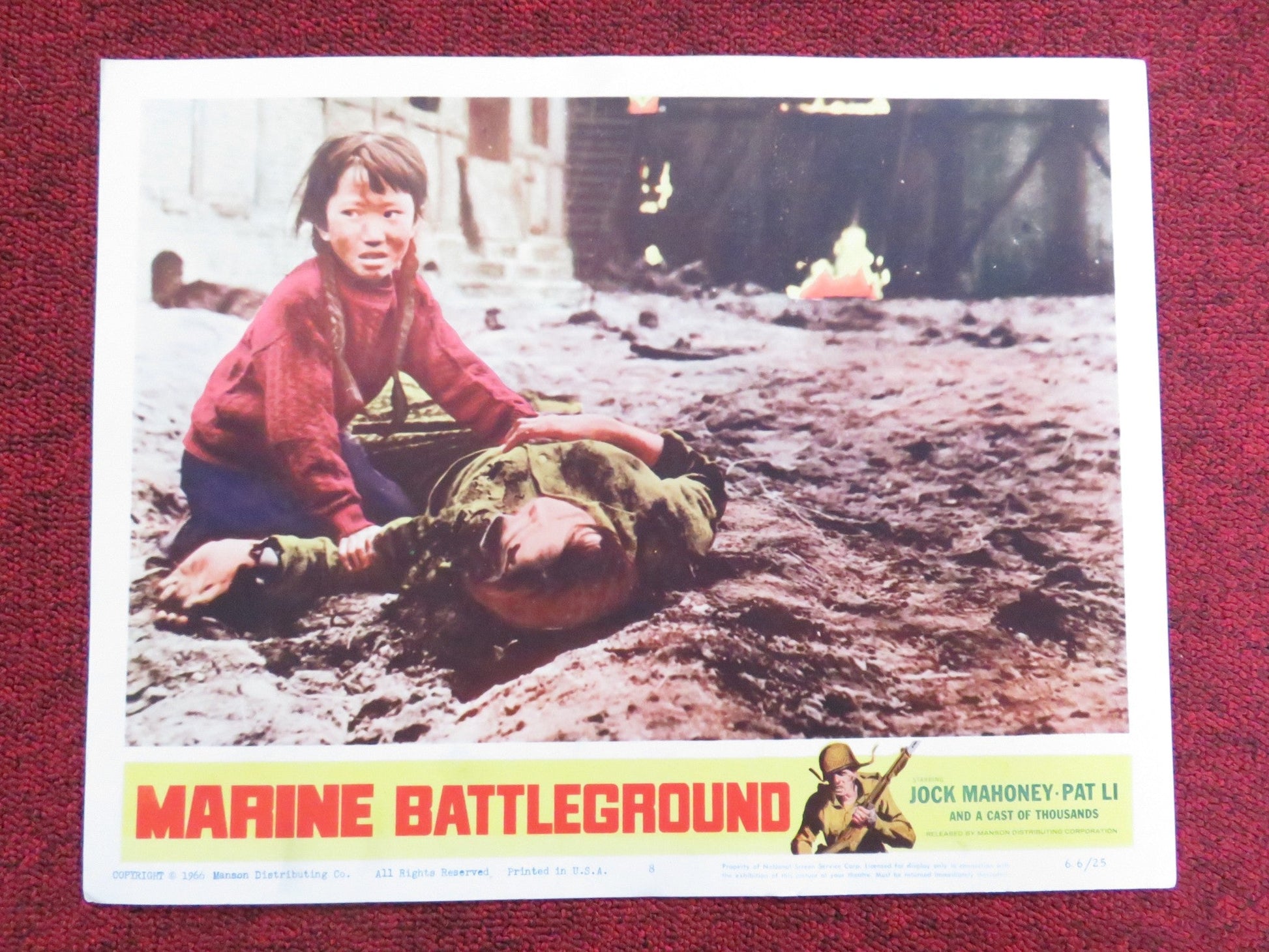 MARINE BATTLEGROUND US LOBBY CARD FULL SET JOCK MAHONEY PAT LI 1966 Rendezvous Cinema Movie posters