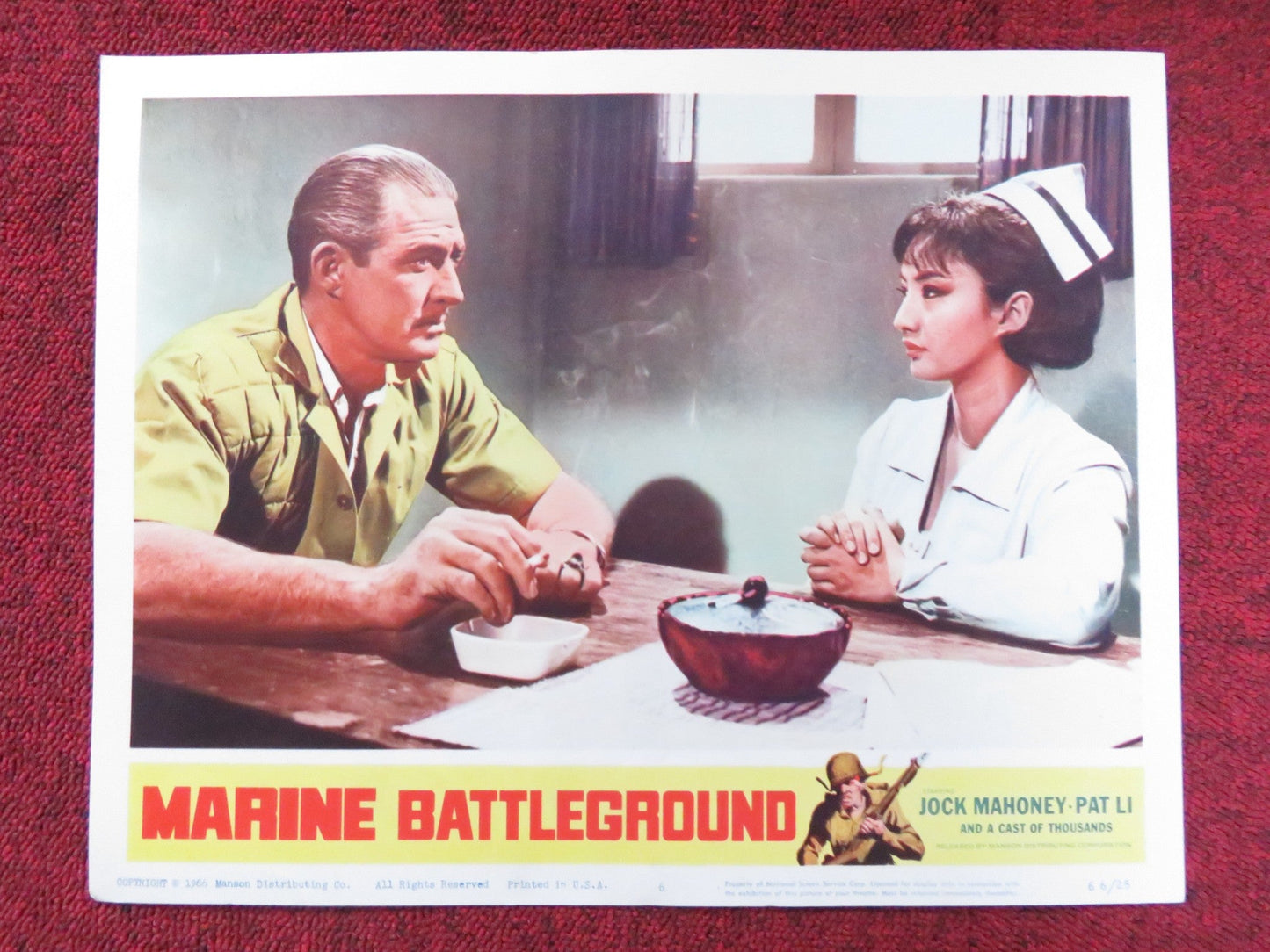 MARINE BATTLEGROUND US LOBBY CARD FULL SET JOCK MAHONEY PAT LI 1966 Rendezvous Cinema Movie posters