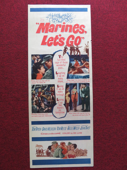 MARINES, LET'S GO US INSERT (14"x 36") POSTER TOM TRYON DAVID HEDISON 1961 Rendezvous Cinema Movie posters