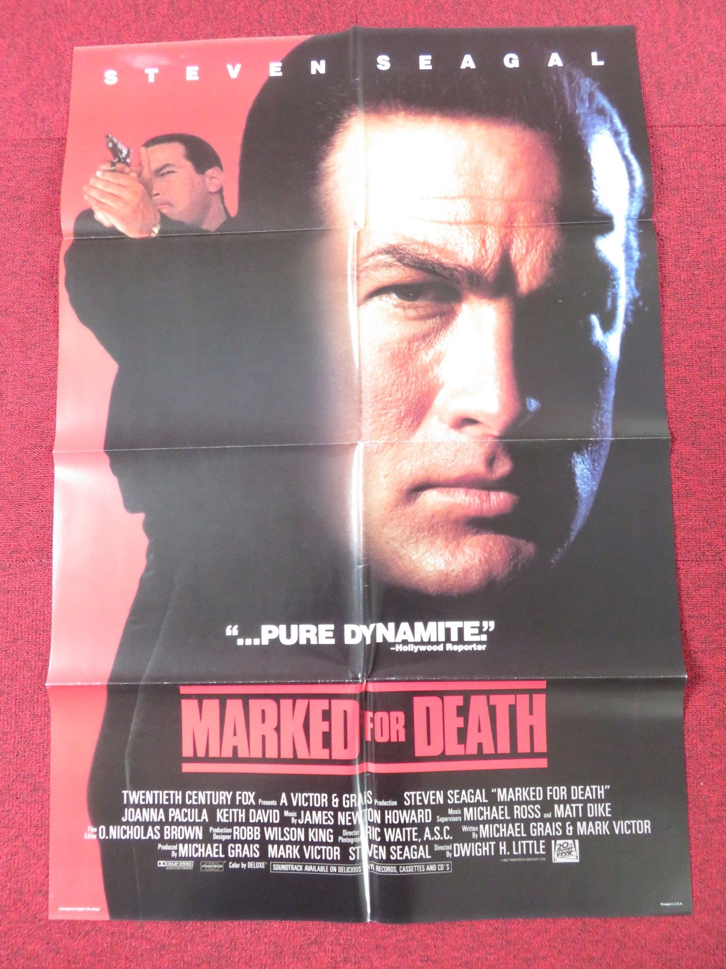 MARKED FOR DEATH - B FOLDED US ONE SHEET POSTER STEVEN SEAGAL JOANNA PACULA 1990 Rendezvous Cinema Movie posters