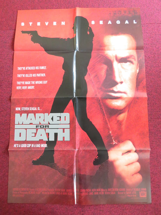 MARKED FOR DEATH FOLDED US ONE SHEET POSTER STEVEN SEAGAL BASIL WALLACE 1990 Rendezvous Cinema Movie posters
